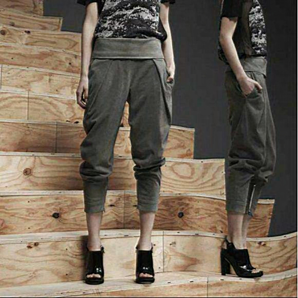Alexander Wang Wool And Silk Blend Trouser Pants Ankle Zip Women Size 8